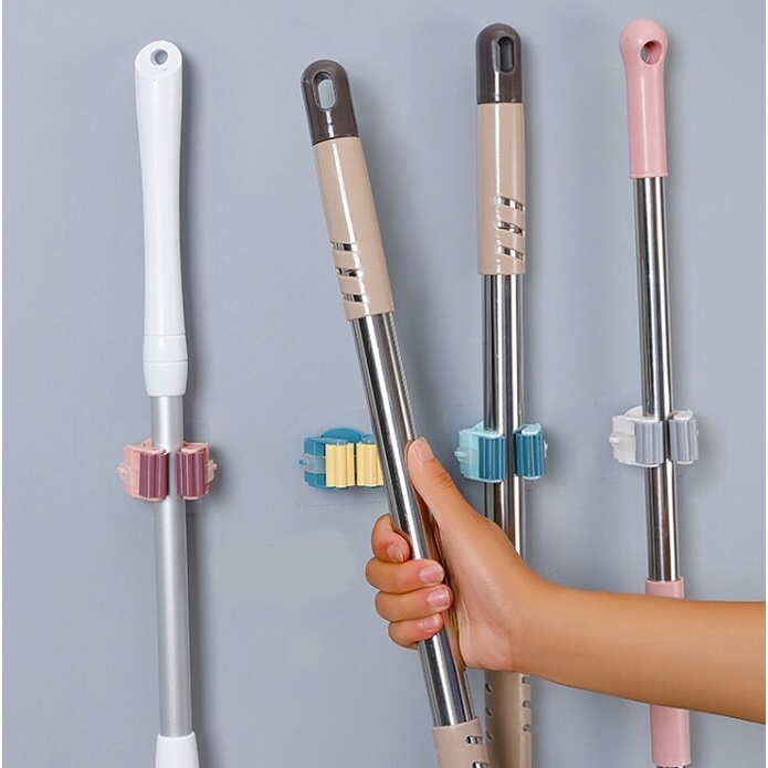 [ส่งจากไทย]MK home ที่แขวนไม้กวาด ไม้ถูพื้นไม่ต้องเจาะผนัง แบบสติกเกอร์ จัดเก็บอุปกรณ์ได้หลากหลาย H014