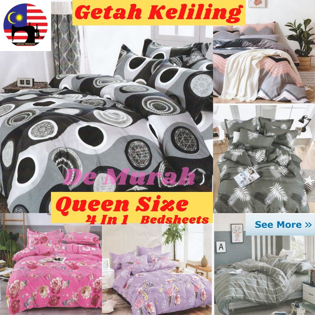 / QUEEN BEDSHEET/Guar Keliling /4-IN-1 CARAR /แผ่น BED / CADAR QUEEN / De