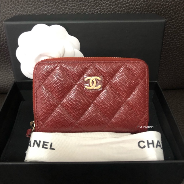 Used once Chanel zippy and coin red glitter caviar HL25