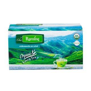 ชาเขียวออแกนิค (กล่อง15ซอง) ตราระมิงค์ Organic Green Tea (Box 15 sachets) Raming Brand