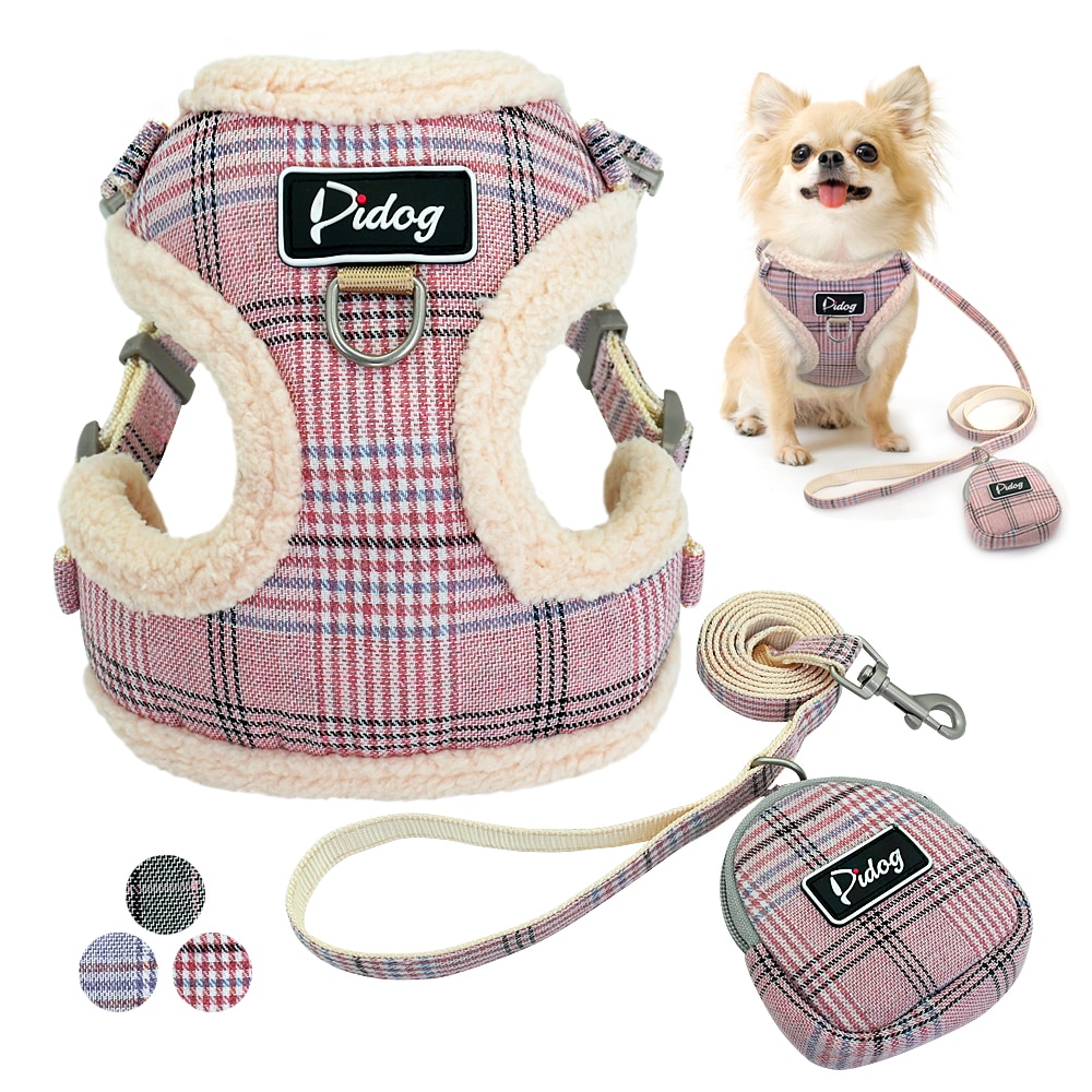 Soft Grid Vest Dog Cat Puppy Harness & Leash Set Reflective Small Dogs Chihuahua