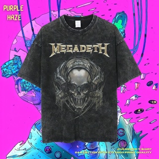 เสื้อยืด ขนาดใหญ่ พิมพ์ลาย Haze Megadeth สีม่วง | หินล้างทําความสะอาด | เสื้อยืด ขนาดใหญ่ | เสื้อท็อปสามารถปรับแต่งได้