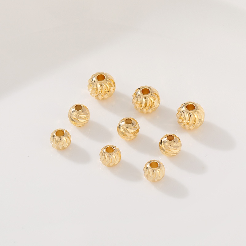 ลูกปัดเกลียว Spacer ลูกปัด diy Handmade 14K ทองแดง Clad สีทองการเก็บรักษา - รูปที่ 2