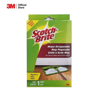 3M สก๊อตช์-ไบรต์  ผ้าหัวม็อบดันฝุ่นไมโครไฟเบอร์ รีฟิล 1ชิ้น,  Scotch Brite FLAT MOP REFILL  1 pc ผ้าม็อบดันฝุ่น