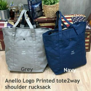 Anello Logo Printed tote2way shoulder rucksack