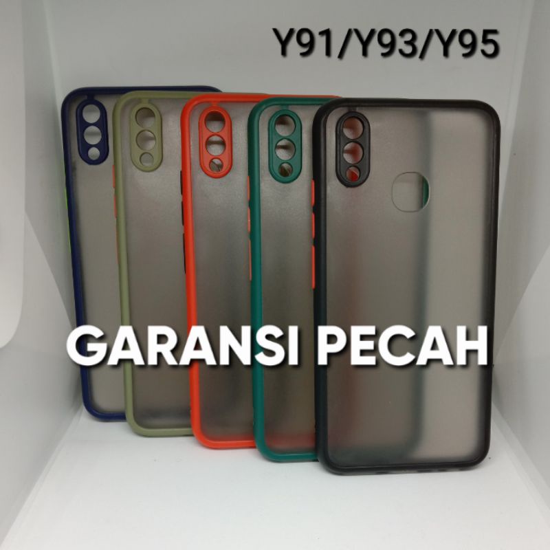 DOVE CASE Vivo Y91/Y93/Y95 - MACAROON TRANSPARENT CASE