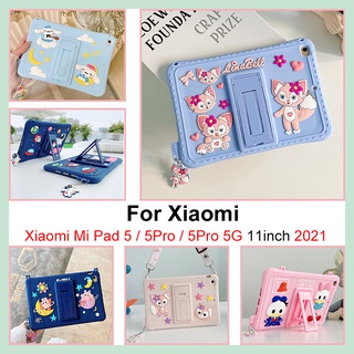 เคสซิลิโคน ลายการ์ตูน พร้อมขาตั้ง พับได้ สําหรับ Xiaomi Pad 5 Mi Pad 5Pro 5 Pro 5G 11 นิ้ว 2021