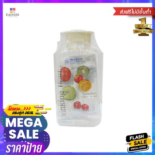 ขวดน้ำทรงเหลี่ยมลายริ้วฝาดึงPET PIONEER 1.63 ลิตร สีขาวWATER BOTTLE SQUARE SHAPE PET PIONEER 1.63L WHITE