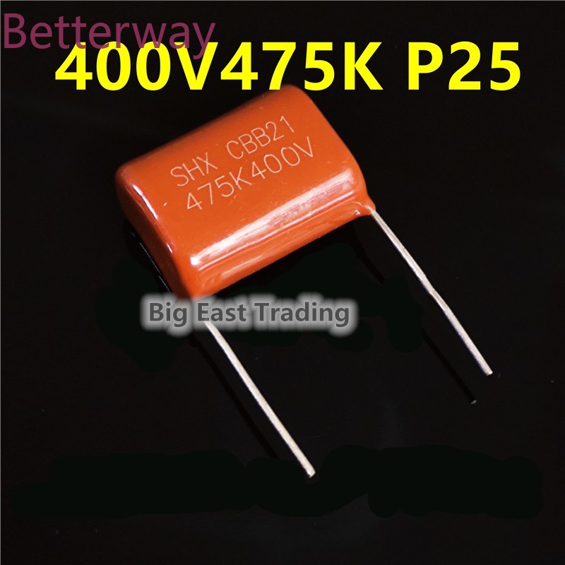 2pcs CBB21 ตัวเก็บประจุ 475K 400V 475J 4.7uF CBB21 CBB22 Metallized Polypropylene Film Pitch 25MM รั