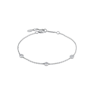 สร้อยข้อมือเพชร  Classic Tri-Bezel Chain Bracelet (BC032)