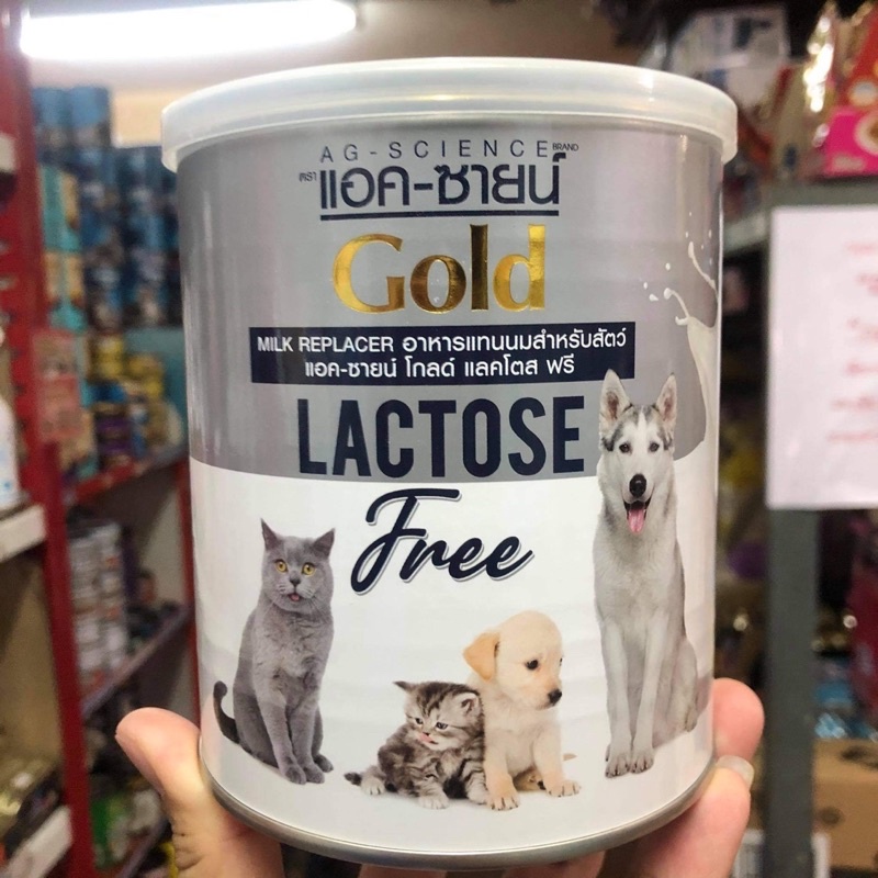 แอค-ซายน์ โกล์ด แลคโตสฟรีช่วยให้ท้องไม่อืด นมผงสุนัขและแมว 200 กรัม