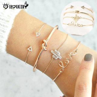 [DS] ของขวัญเครื่องประดับกําไลข้อมือสร้อยข้อมือโซ่ทองที่เป็นที่นิยม 4 ชิ้น