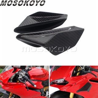 MD-Superbike Winglets สกูตเตอร์อากาศพลศาสตร์ Winglet ด้านสปอยเลอร์คาร์บอน F Airing ปีกขนาดเล็กชุดสำหรับ Aprilia RSV4 RR