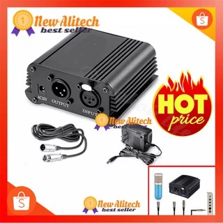 New Alitech แหล่งจ่ายไฟ 48V Phantom Power + สายสัญญาณ Cable For Condenser Microphone ไมค์อัดเสียง ไมค์โครโฟน48V