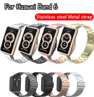 สายนาฬิกาข้อมือ สเตนเลส สำหรับ Huawei Band 6 แบบคลาสสิกสำหรับ Huawei Band 6 สาย นาฬิกาอัฉริยะ