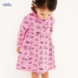 Little maven Europe and the United States girls dresses เสื้อผ้าเด็กใหม่ ชุดเดรสเด็กผู้หญิงแขนยาว