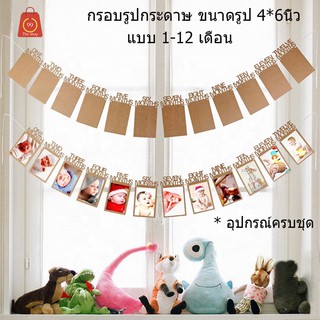 ป้ายตกแต่งวันเกิด กรอบรูปกระดาษ แบบ 1-12เดือน ขนาด6นิ้ว