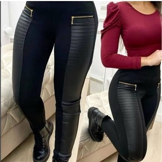 Calça Legging Feminina Montaria Gorgurao Cintura Alta com zíper Cirre na Lateral