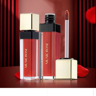 4 สี Music Rose ลิปกลอส เนื้อแมตต์ 4 Colors Music Rose Nonstick Bright Lip Gloss Square Tube