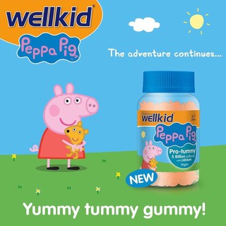 วิตามินโพรไบโอติกชนิดกัมมี่สำหรับเด็ก Vitabiotics Wellkid Peppa Pig Pro-tummy with Calcium รสชาติแสนอร่อยถูกใจเด็กๆ