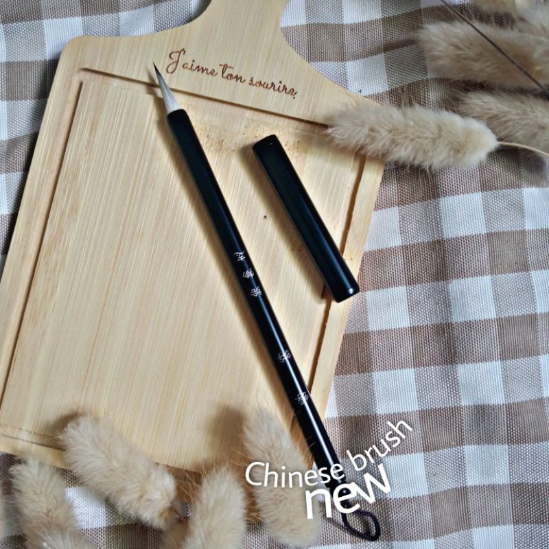 พร้อมส่ง พู่กันจีน แบรนด์: Painted Things ด้ามสีดำเล็ก พร้อมฝาปิดพกพา