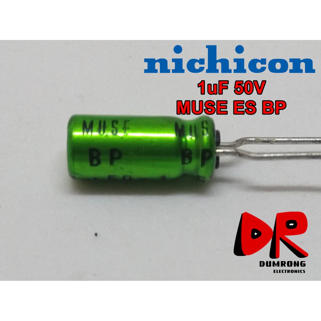 (5 ชิ้น) 1uF 50V capacitor ตัวเก็บประจุ Nichicon ออดิโอเกรด MUSE ES BP(Bipolar)