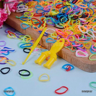 (new) ชุดยางสีรุ้ง สําหรับถักสร้อยข้อมือ diy 600 ชิ้น