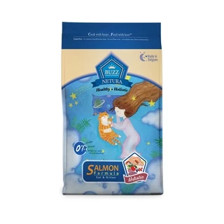 Buzz Netura อาหารแมวพรีเมียมโฮลิสติก-เกรนฟรี สูตรเนื้อปลาแซลมอน สำหรับลูกแมว > 1 เดือน และ แมวโต > 1 ปีขึ้นไป 1 kg