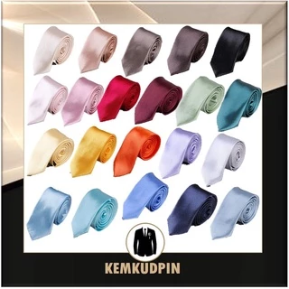 พร้อมส่ง Necktie เนคไทด์ เดี่ยว ผ้าซาติน ขนาด 5 CM