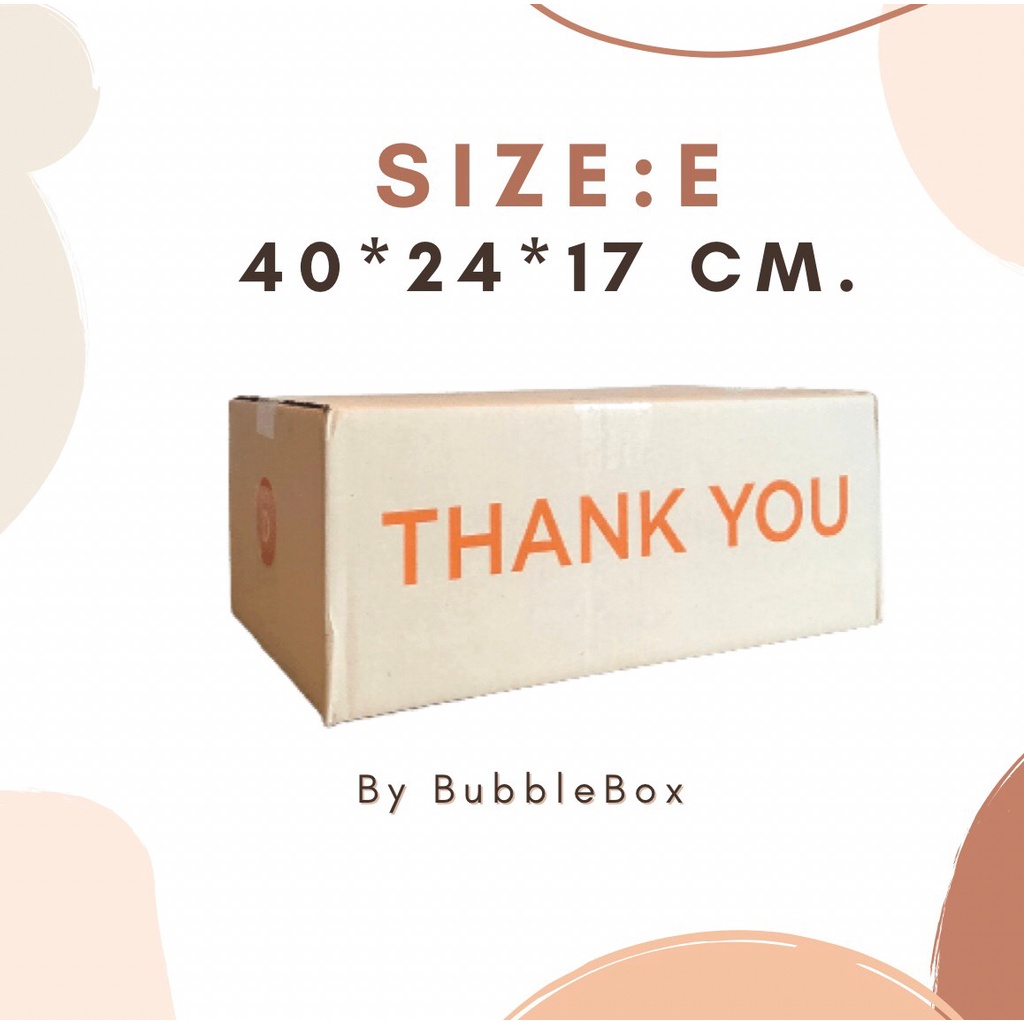 กล่องพัสดุ กล่องไปรณีย์ thankyou DIY 🔥พร้อมส่ง🔥 กล่องเบอร์ E กล่องน่ารัก กล่องฝาชน ถูกที่สุด ราคาถูก อุปกรณ์แพ็ค กล่อง