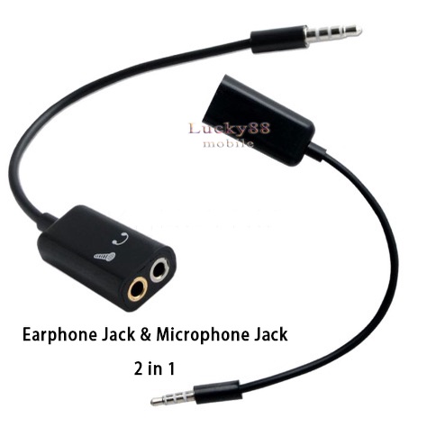 AUDIO SPLITTER CABLE 2 IN 1 MIC HEADSET EARPHONE ไมโครโฟน SMULE
