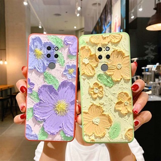 Dmy เคสโทรศัพท์มือถือ กันกระแทก ลายภาพวาดสีน้ํามัน รูปดอกไม้ สําหรับ huawei mate 20 mate 20X 20 pro P30 lite P20 P40 nova 9se 8i 5T 7se 7i