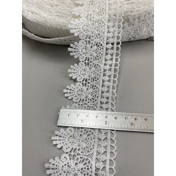 มียกพับ15หลา ลูกไม้ตกแต่ง ลูกไม้ระบาย กว้าง6ซม - รูปที่ 2