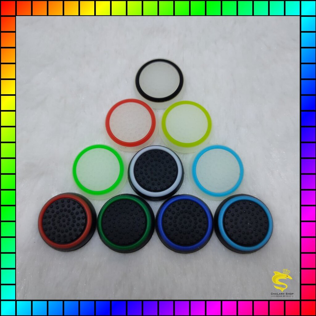 ซิลิโคนอนาล็อก แบบสีรอบวง (Xbox360 XboxOne SeriesX PS5 PS4 Joy-Pro) (1คู่)
