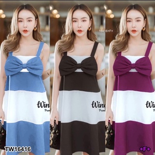 TW16416 Set 2ชิ้น เสื้อลายเดี่ยวตัวยาว