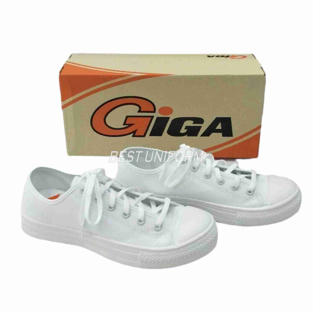 GiGa รุ่น V127 รองเท้าผ้าใบผูกเชือกสีขาว