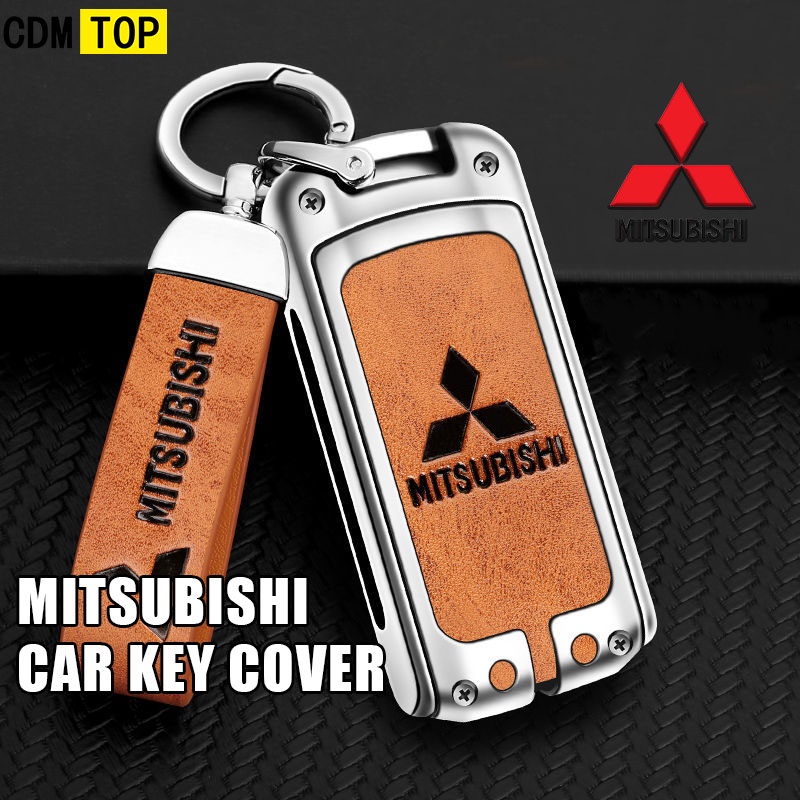 Mitsubishi ปลอกกุญแจรถยนต์"กันรอยขีดข่วน อุปกรณ์เสริม สําหรับ Triton Lancer 2023 xpander ASX Mirage Attrage Outlander Pajero พวงกุญแจหนังพรีเมี่ยม ของแต่งรถยนต์