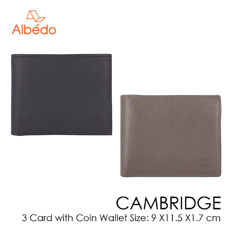 [Albedo] CAMBRIDGE 3 CARD WITH COIN WALLET กระเป๋าสตางค์หนังแท้ รุ่น CAMBRIDGE-CB02699/CB02679