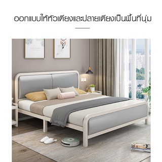 Truffle เตียงเหล็กหัวเบาะ 6ฟุต BED115 180×200×95ซม. สีขาว  (ไม่มีบริการจัดส่ง 3 จังหวัดชายแดนภาคใต้ ,ตาก,สงขลา.ข้ามเกาะ)