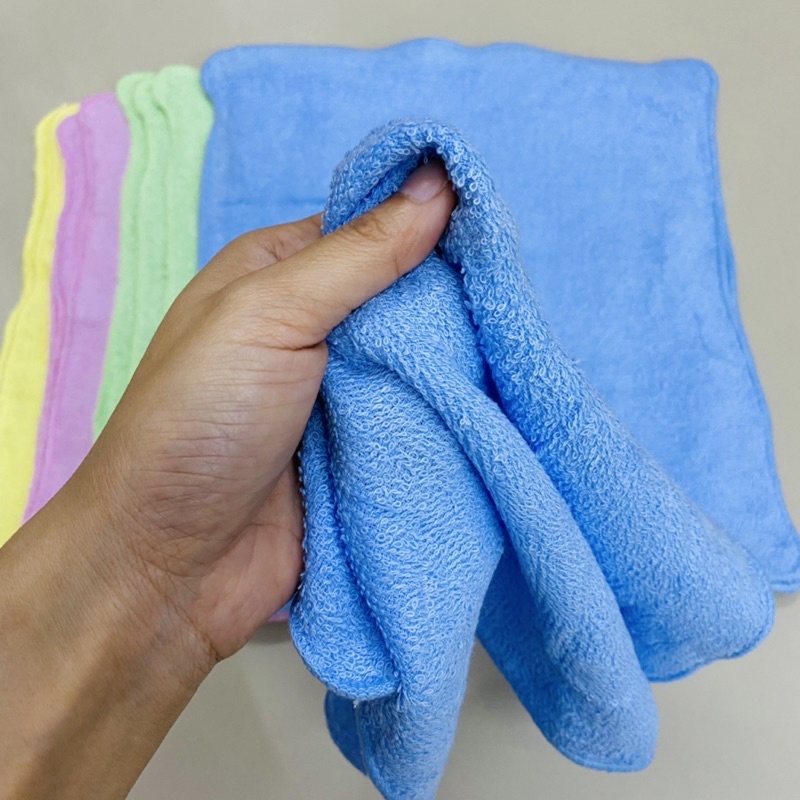 ผ้าหนูหนูเช็ดมือ เช็ดหน้า ขนาดสีเหลี่ยม 12x12 นิ้ว( ยกโหล 12 ผืน) - รูปที่ 2