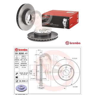 09 B280 41 จานเบรค ล้อ F (ยี่ห้อ BREMBO) รุ่น HC UV Benz W204 C200 250 ปี2011-2014 /Benz W212 E200 220, C207 E-Coupe ...