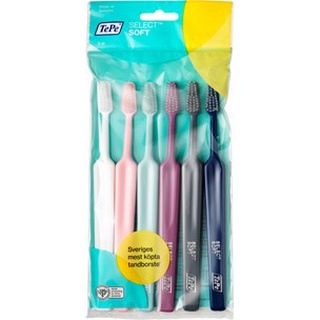 แปรงสีฟันผู้ใหญ่เทเป้TePe Select Soft แพค 6 อัน ผลิตจากสวีเดน (Made in Sweden) Toothbrush คละสี คุณภาพดี