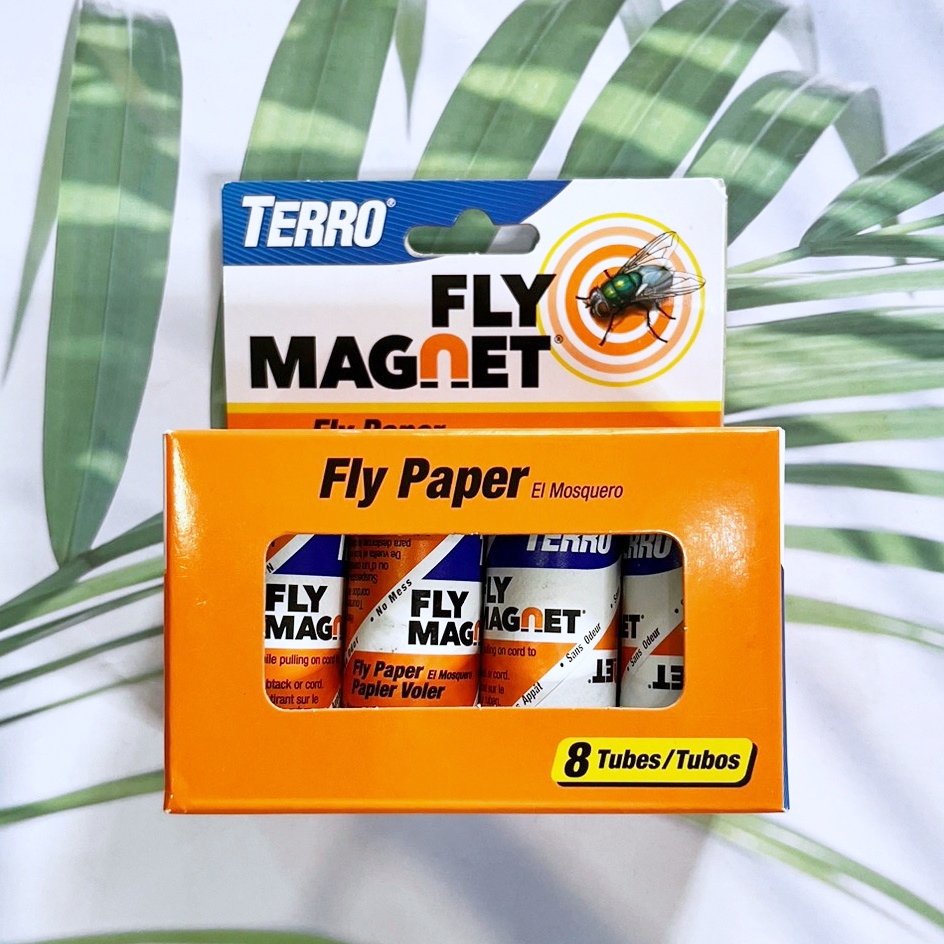 (TERRO®) T518 Fly Magnet Sticky Fly Paper Fly Trap 8 Count ผลิตภัณฑ์ดักจับแมลง แบบไร้กลิ่น
