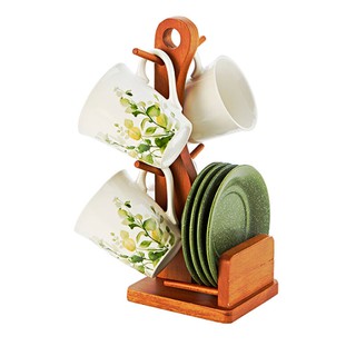  ชุดแก้วกาแฟ Green Flowers พร้อม Stand รุ่น GZ119440G4052 สีขาว จำนวน 5 ชิ้น  Coffee cup set Green Flowers with Stand Mo