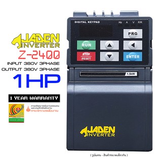 JADEN อินเวอร์เตอร์ 1แรงม้า INPUT 380V 3PHASE (Z2400-0R75G)