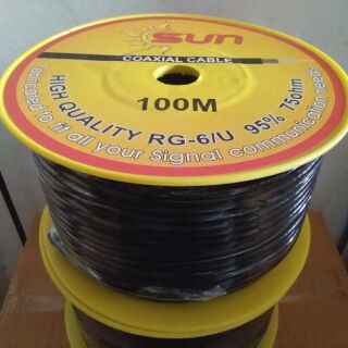 สายสัญญาณ RG6 /U 95%100M ดำ Shield 128เส้น ยาว100เมตร