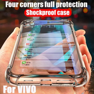 กันกระแทกซิลิโคนเคส เคสใสนิ่มใส สำหรับ Shockproof Soft TPU Case Vivo S1 V17 V15 Pro V11i V19 Neo V9 V7 Y11 Y12 Y15 Y17 Y19 Y30 Y20i Y81i