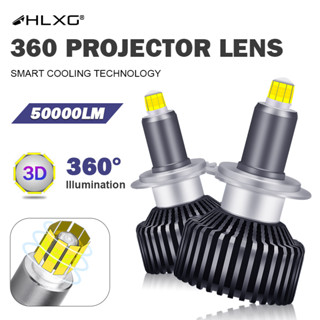 Hlxg หลอดไฟเทอร์โบ Canbus H7 LED H7 H1 CSP 9005 9006 HB3 HB4 12V 6000K 3000K 4300K D4S D4R D2S D2R h11 9012 H8 H9 50000LM