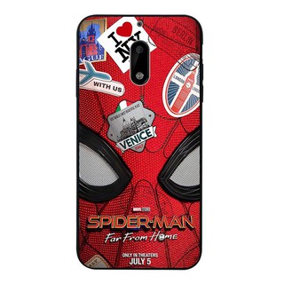 เคสโทรศัพท์ซิลิโคนพิมพ์ลาย spiderman แบบนุ่ม nokia 2 3 5 6 . 1 8 sirocco 2018 สีดํา