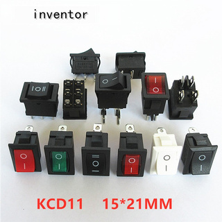 Kcd1-101 15X21 มม. 3Pin พร้อมไฟ Led On / Off สวิทช์แดชบอร์ดสําหรับรถบรรทุกสีแดงสีเหลืองสีดําสีเขียว